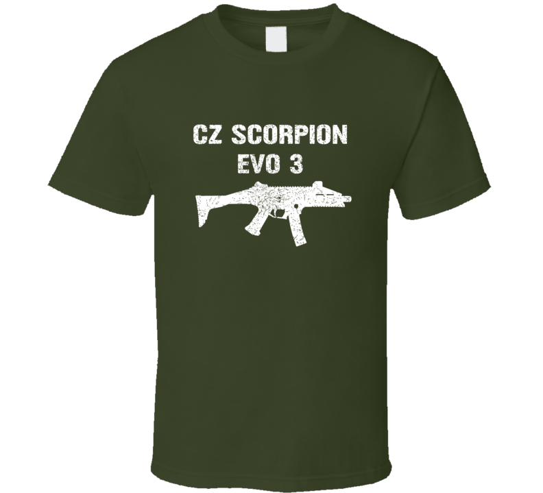 Cz Scorpion Evo 3 Submachine Gun Military Distressed T Shirt