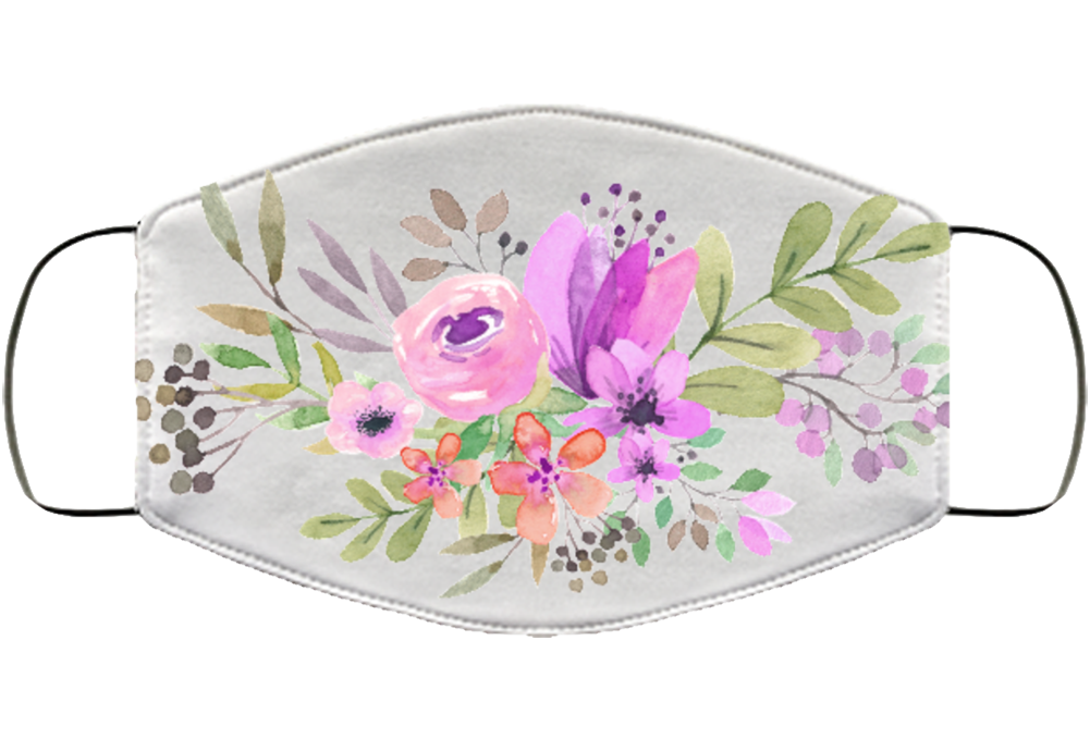 Flower Design - Fixed Face Mask Cover