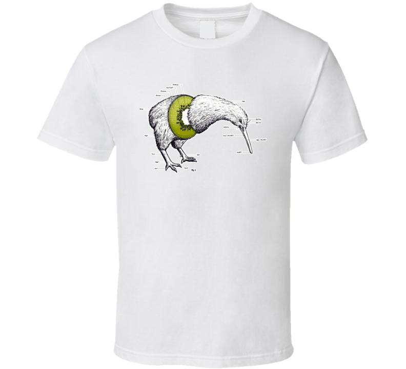 Kiwi Anatomy Bird Fruit New Zealand Funny Hilarious T Shirt