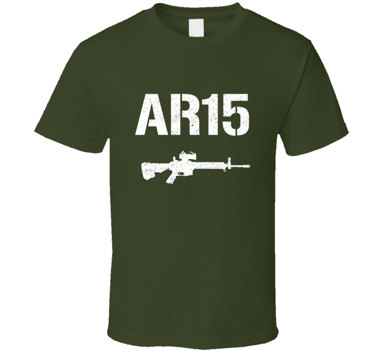 Ar15 Assult Rifle Military Distressed T Shirt