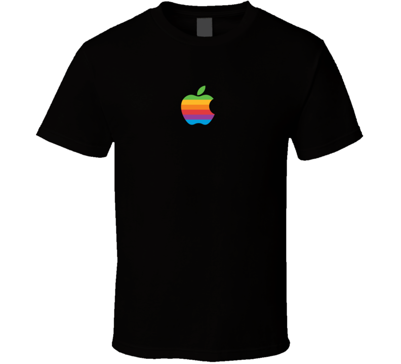 Apple Retro Logo Rainbow T Shirt