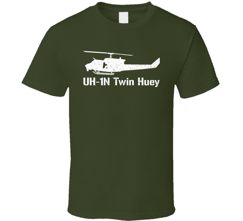 UH-1N Twin Huey Helicopter Military T Shirt