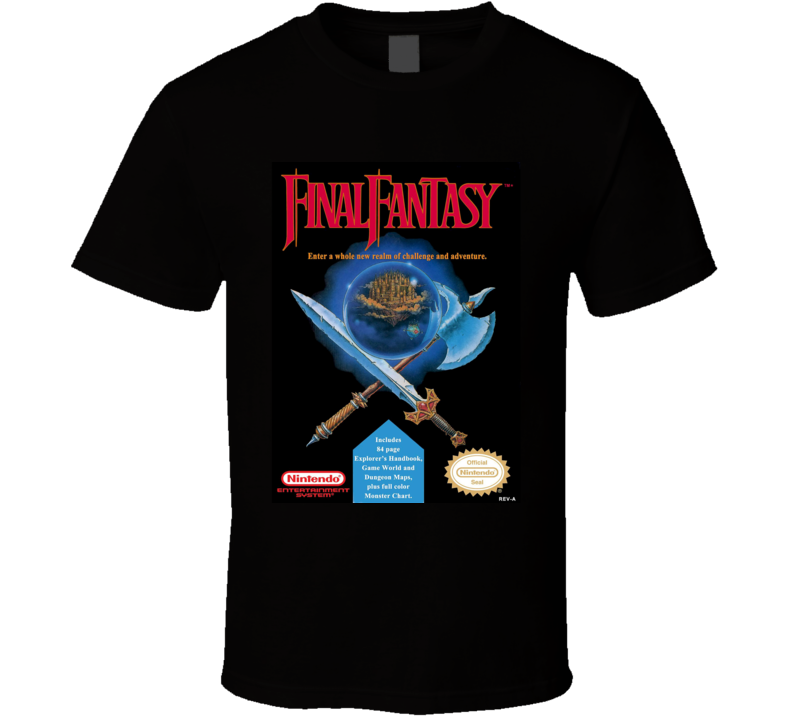 Final Fantasy Nintendo Video Game Box Cool T Shirt 