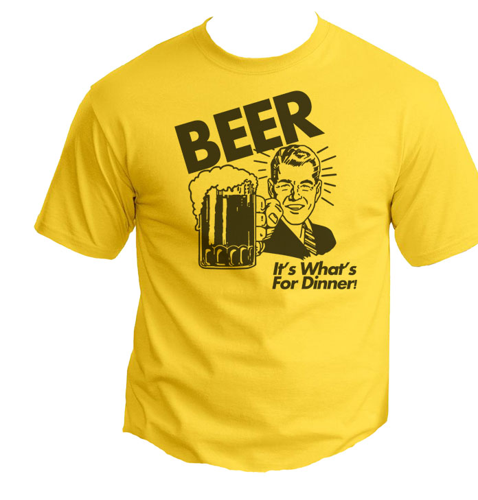 Beer For Dinner Funny Retro T-shirt Beer For Dinner Funny Retro T-shirt