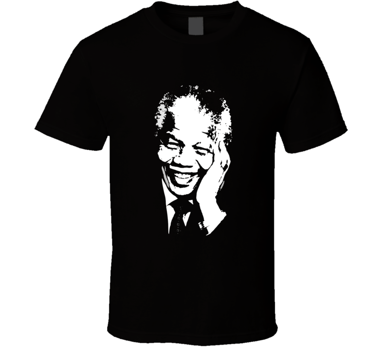 Nelson Mandela Trace Black and White Tribute RIP T Shirt Nelson Mandela Trace Black and White Tribute RIP T Shirt