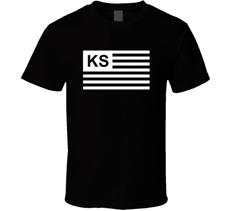 American Flag Kansas KS Country Flag Black And White T Shirt American Flag Kansas KS Country Flag Black And White T Shirt