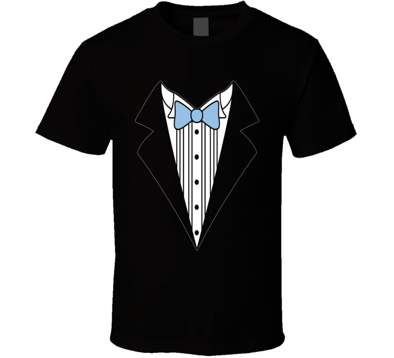 Mens Tuxedo Blue Tie Black T Shirt Mens Tuxedo Blue Tie Black T Shirt