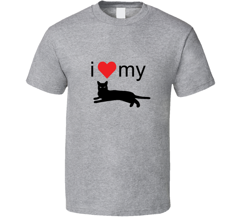 I Love My Cat Version 2 Custom T Shirt I Love My Cat Version 2 Custom T Shirt
