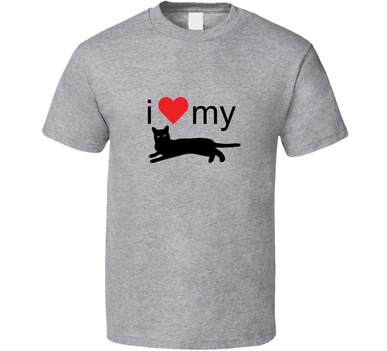 I Love My Black Cat Version 3 Custom T Shirt I Love My Black Cat Version 3 Custom T Shirt