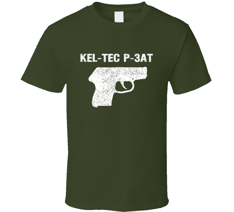 Keltec P3at Pistol Military Distressed T Shirt Keltec P3at Pistol Military Distressed T Shirt
