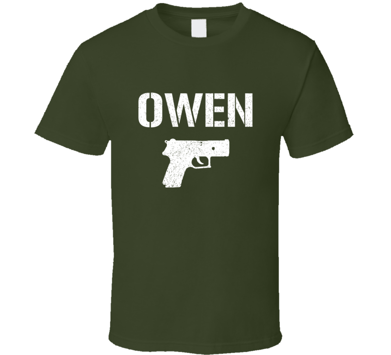 Owen Pistol Military Distressed T Shirt Owen Pistol Military Distressed T Shirt