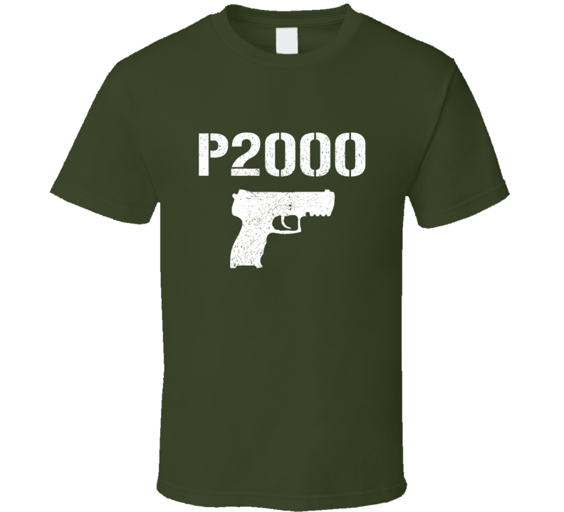 P2000 Pistol Military Distressed T Shirt P2000 Pistol Military Distressed T Shirt