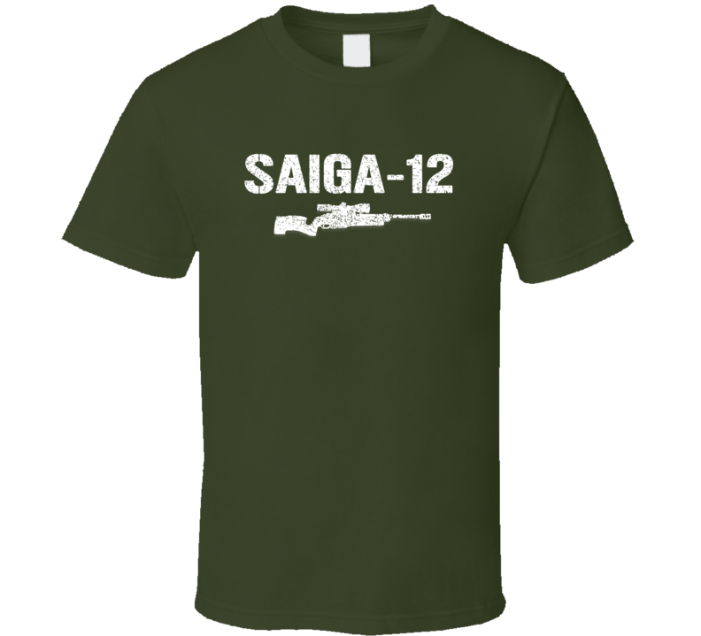 Saiga12 Sniper Rifle Military Distressed T Shirt Saiga12 Sniper Rifle Military Distressed T Shirt