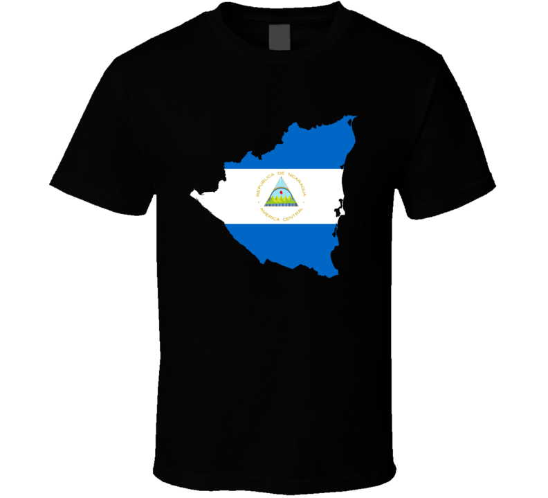 Nicaragua Flag Map T Shirt Nicaragua Flag Map T Shirt