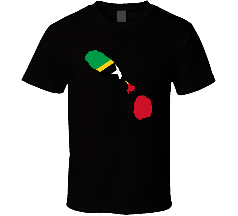 Saint Kitts Flag Map T Shirt Saint Kitts Flag Map T Shirt
