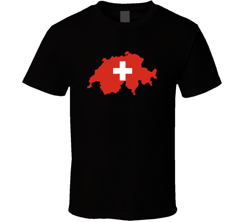 Switzerland Flag Map T Shirt Switzerland Flag Map T Shirt