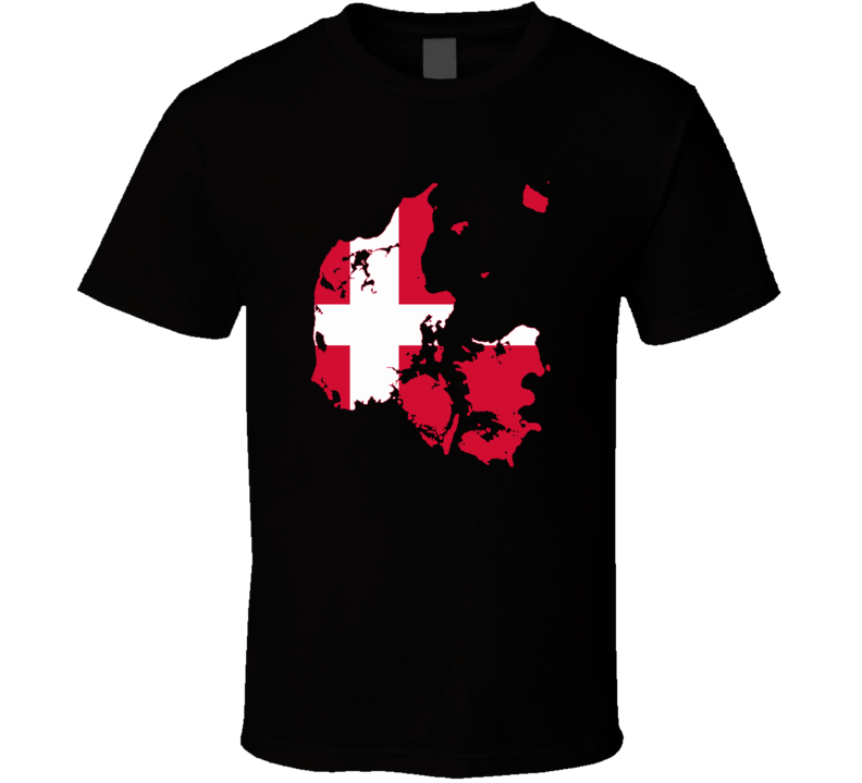 Denmark Flag Map T Shirt Denmark Flag Map T Shirt