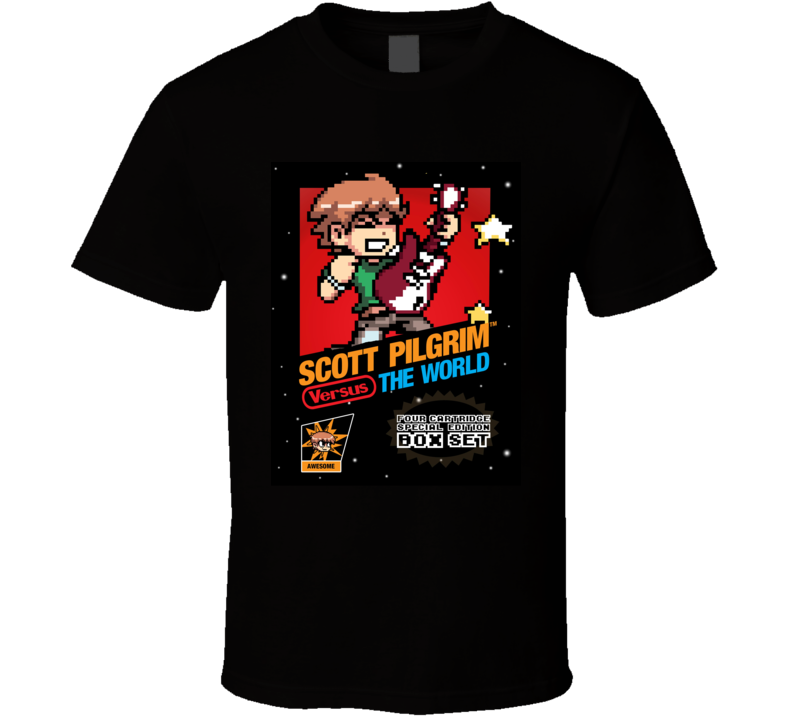 Scott Pilgrim The World Nintendo Video Game Box Cool T Shirt Scott Pilgrim The World Nintendo Video Game Box Cool T Shirt