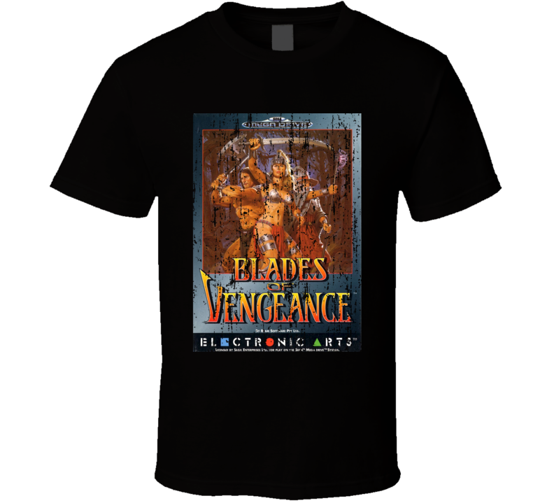 Blades Of Vengeance Vintage Sega Video Game Box Cool T Shirt Blades Of Vengeance Vintage Sega Video Game Box Cool T Shirt