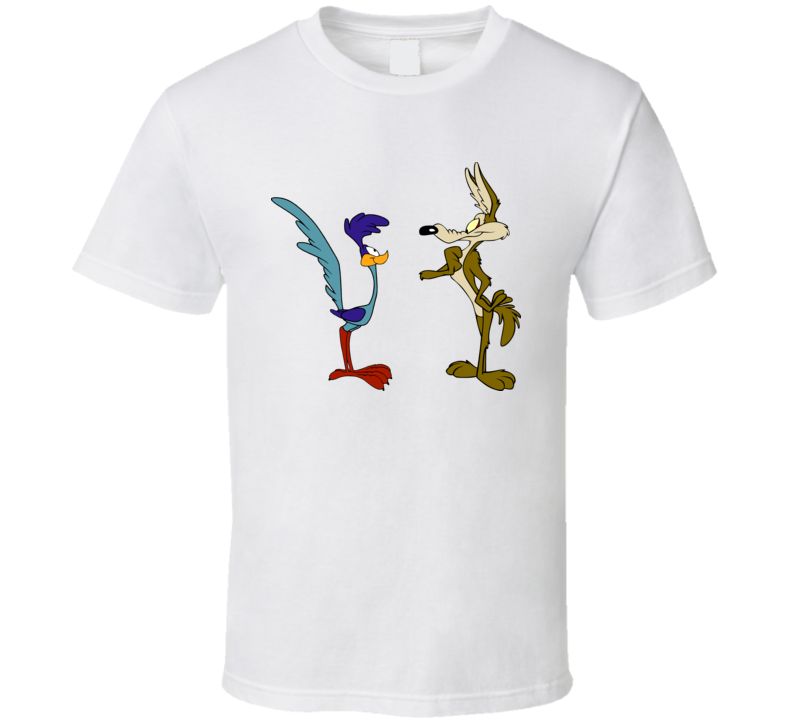 Road Runner With Wild E Coyote Looney Toons Retro Tv Show Cartoon  T Shirt