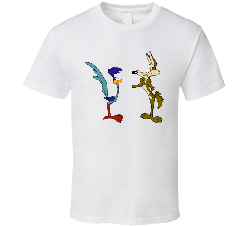 Road Runner With Wild E Coyote Looney Toons Retro Tv Show Cartoon T Shirt Road Runner With Wild E Coyote Looney Toons Retro Tv Show Cartoon T Shirt