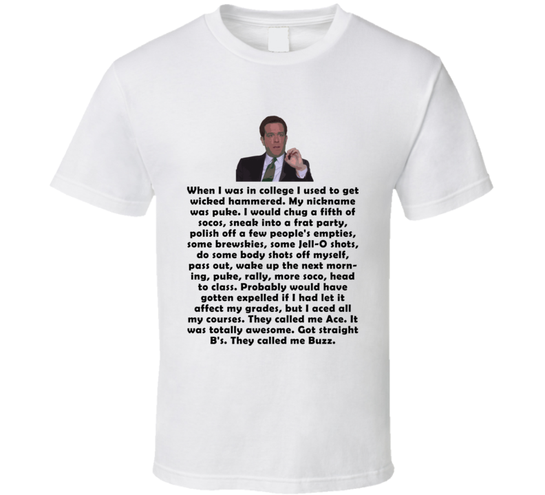 Andy Bernard The Office They Called Me Ace, Buzz Wickered Hammered Funny T Shirt 