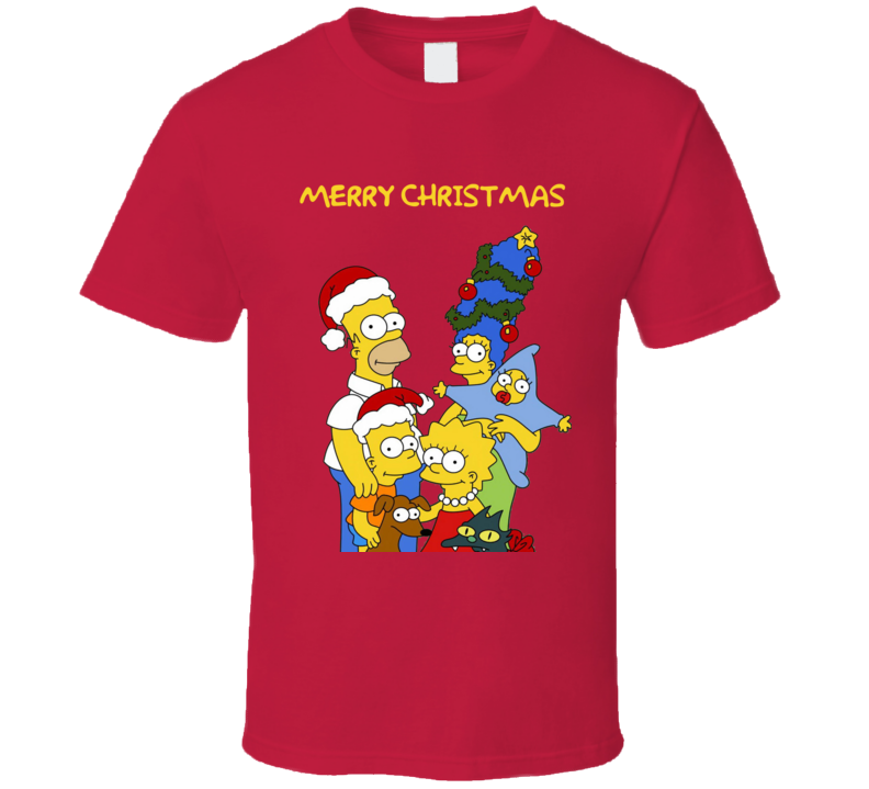 The Simpsons Merry Christmas Tv Show Tshirt The Simpsons Merry Christmas Tv Show Tshirt