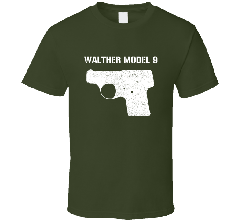 Walther Model 9 Pistol Military Distressed Revised T Shirt Walther Model 9 Pistol Military Distressed Revised T Shirt
