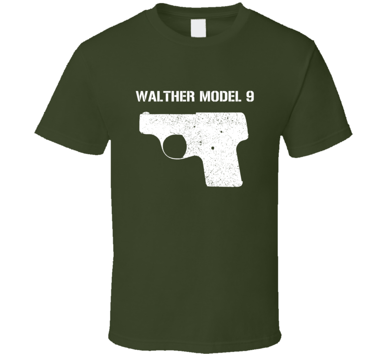 Walther Model 9 Pistol Military Distressed Revised T Shirt 