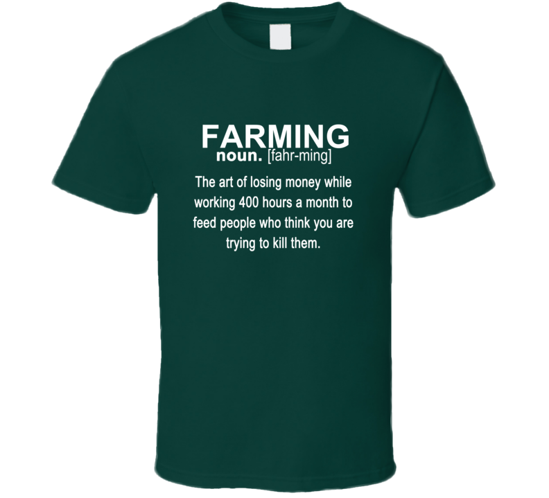 Farming Noun The Art Of Losing Money Working 400 Hours Funny T Shirt