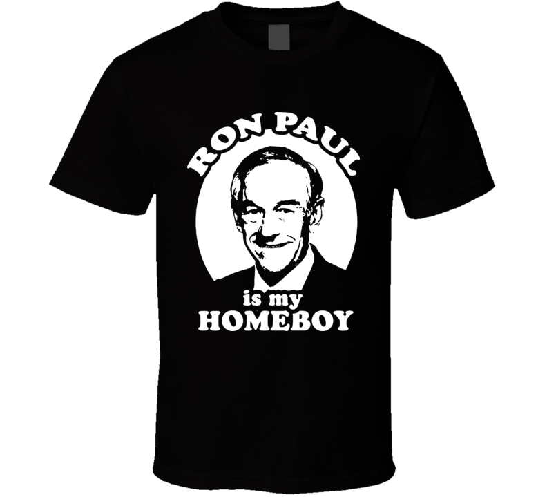 Ron Paul Is My Homeboy Crest Black T Shirt Ron Paul Is My Homeboy Crest Black T Shirt