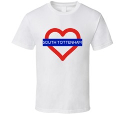 Love London Underground Tube South Tottenham Heart Design England T Shirt 31555711