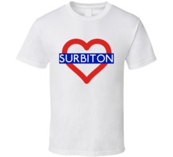 Love London Underground Tube Surbiton Heart Design England T Shirt 31555750