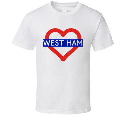 Love London Underground Tube West Ham Heart Design England T Shirt 31555823