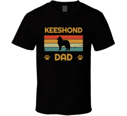 Keeshond Dad T Shirt Popular Dog Breed Fathers Day Gift Present For Men