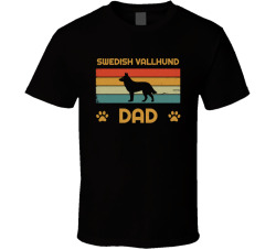 Swedish Vallhund Dad T Shirt Popular Dog Breed Fathers Day Gift Present For Men