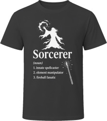 Sorcerer Definition RPG Role Playing Game Magic User T Shirt
