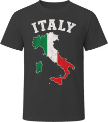Italy Flag Map Bold Travel Souvenir Gift T Shirt