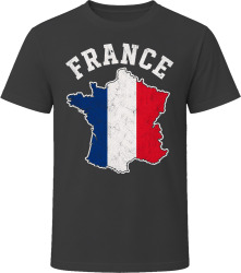 France Map Flag Design Travel Gift for Tourists T Shirt
