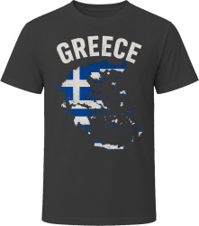 Greece Flag Map Tourist Souvenir Adventure T Shirt