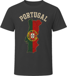 Portugal Flag Map Stylish Travel Adventure T Shirt