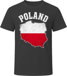 Poland Map with Flag Travel Souvenir Gift T Shirt