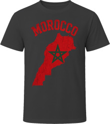 Morocco Map with Flag Travel Enthusiast Gift T Shirt