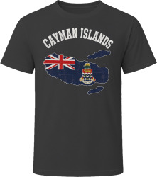 Cayman Islands Flag Map Bold Travel Adventure T Shirt