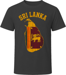 Sri Lanka Map with Flag Bold Tourist Souvenir T Shirt