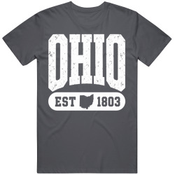 OHIO Collegiate Arch. Vintage Varsity Athletic State Pride T Shirt