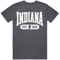 INDIANA Collegiate Arch. Vintage Varsity Athletic State Pride T Shirt