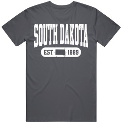 SOUTH DAKOTA Collegiate Arch. Vintage Varsity Athletic State Pride T Shirt