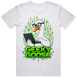 Geeky Goose. Tech Savvy Humor T Shirt