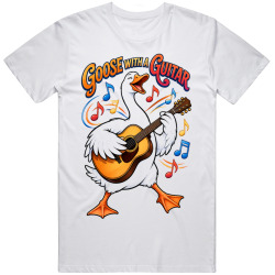 Goose with a Guitar. Musical Fun T Shirt